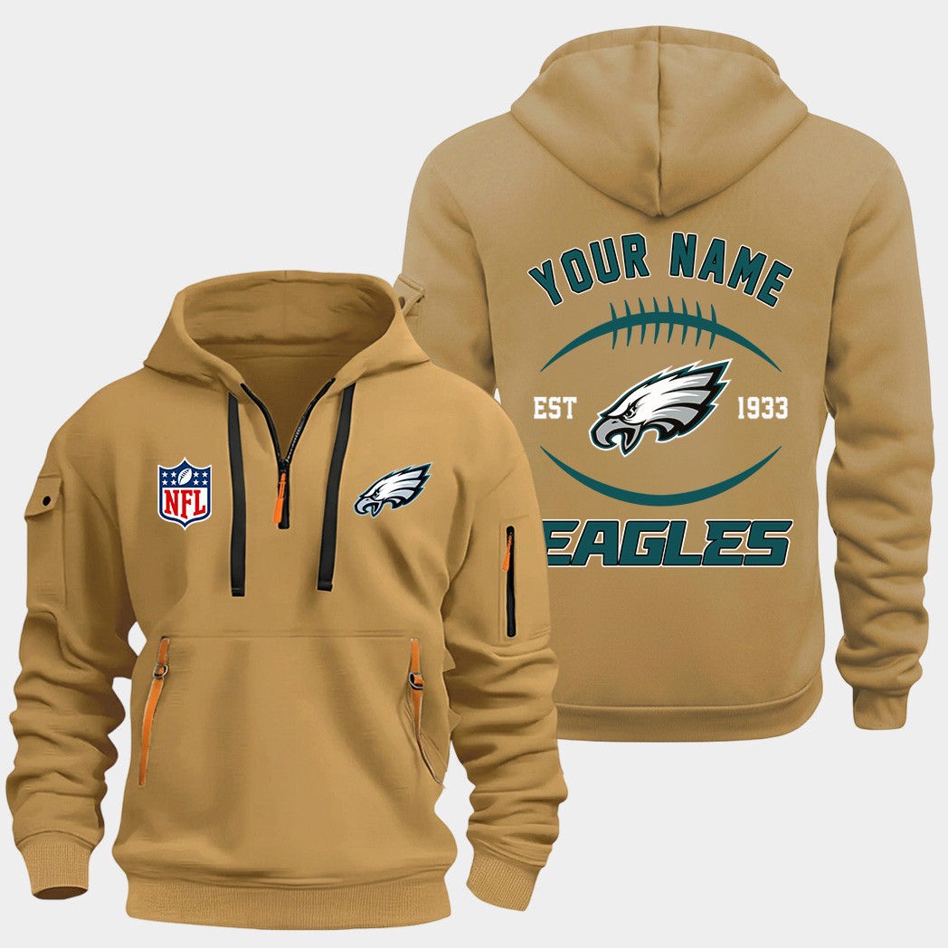 Philadelphia Eagles Gold Quarter Zip Hoodie