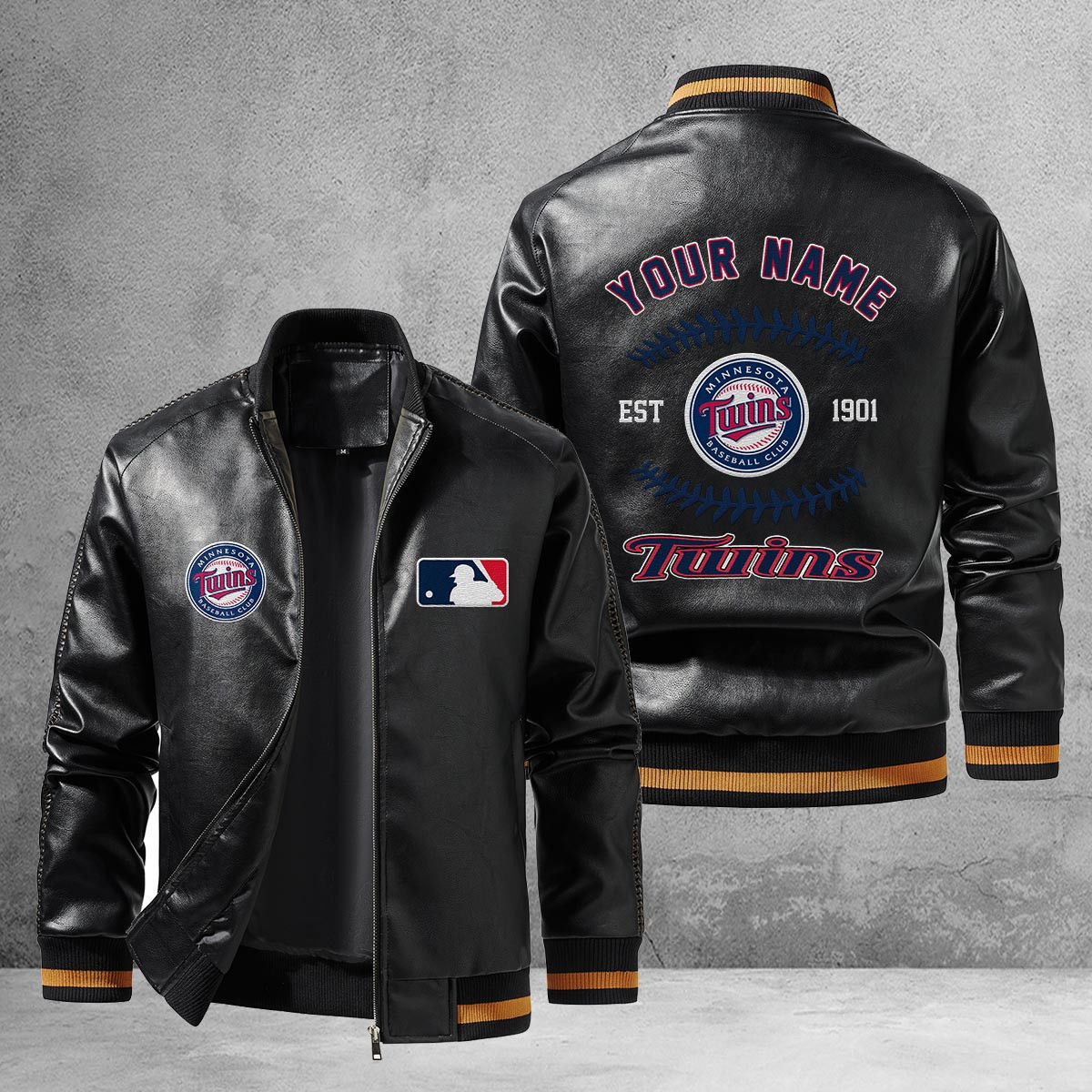 Minnesota Twins Leather Bomber Jacket