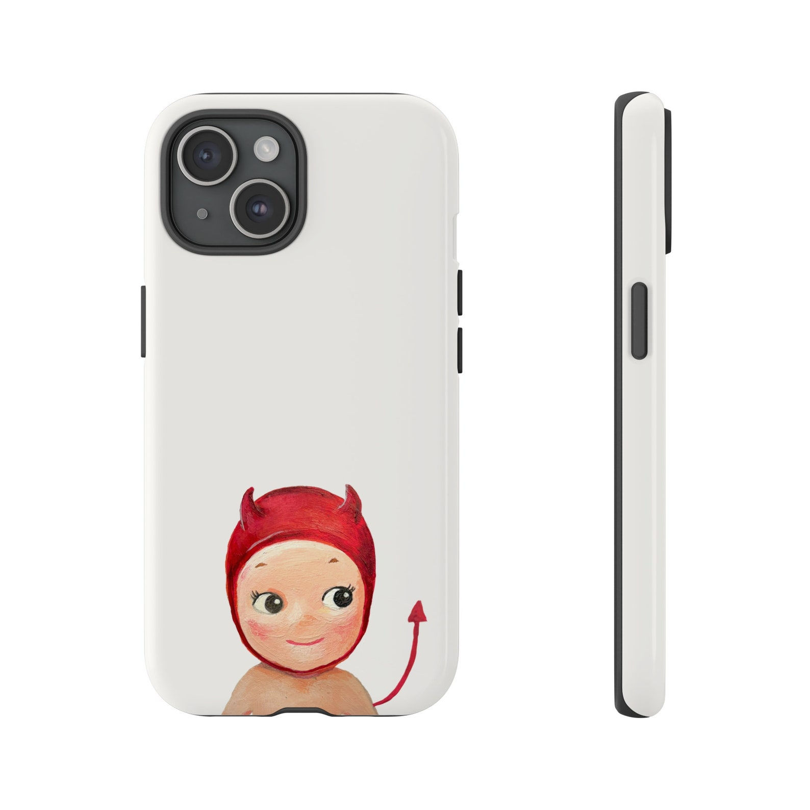 Devil Angel Baby Hand Painted Tough Phone Case | iPhone 17/16/15/14/13/12/11 Pro