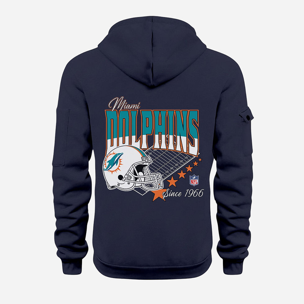 Thumbnail: Miami Dolphins Navy Quarter Zip Hoodie