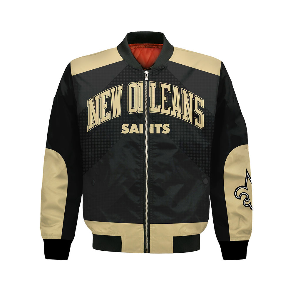 Thumbnail: New Orleans Saints Football Team 2024 - 25 Stay Ahead Of The Trend Bomber Jacket