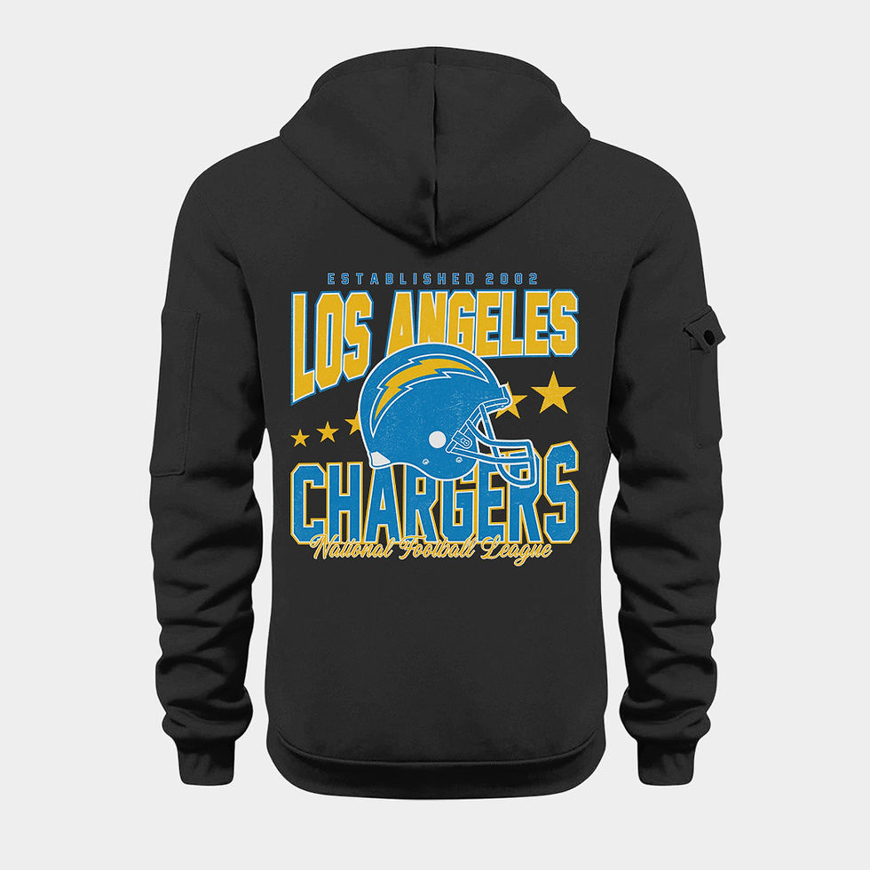 Thumbnail: Los Angeles Chargers Black Quarter Zip Hoodie