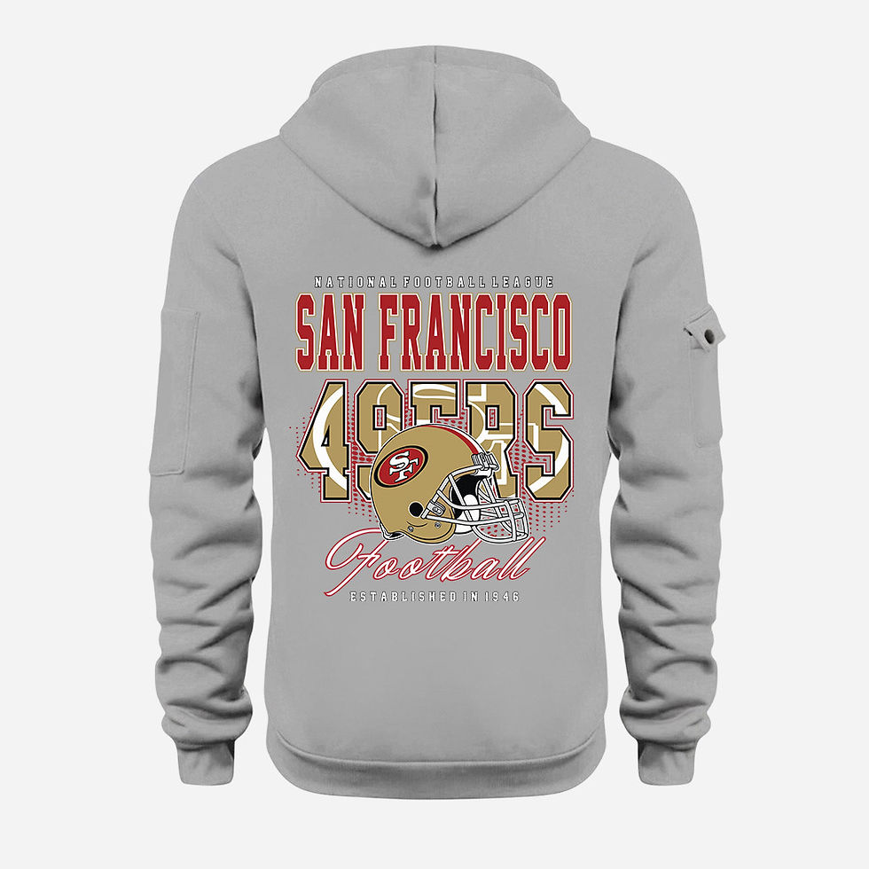 Thumbnail: San Francisco 49ers Grey Quarter Zip Hoodie