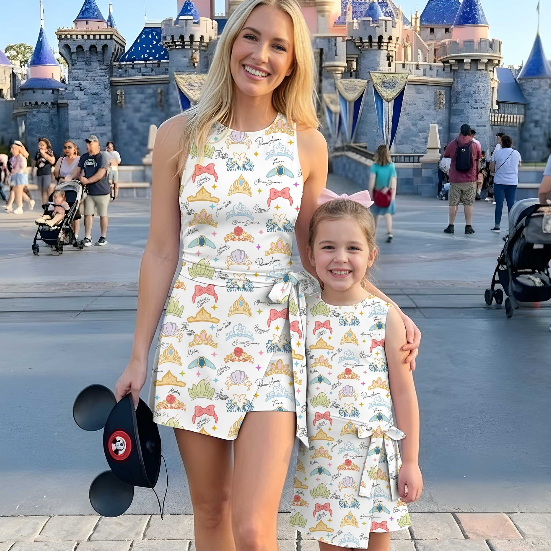 Girls Princess Crown Outfit, Family Matching Tennis Dress Skirt