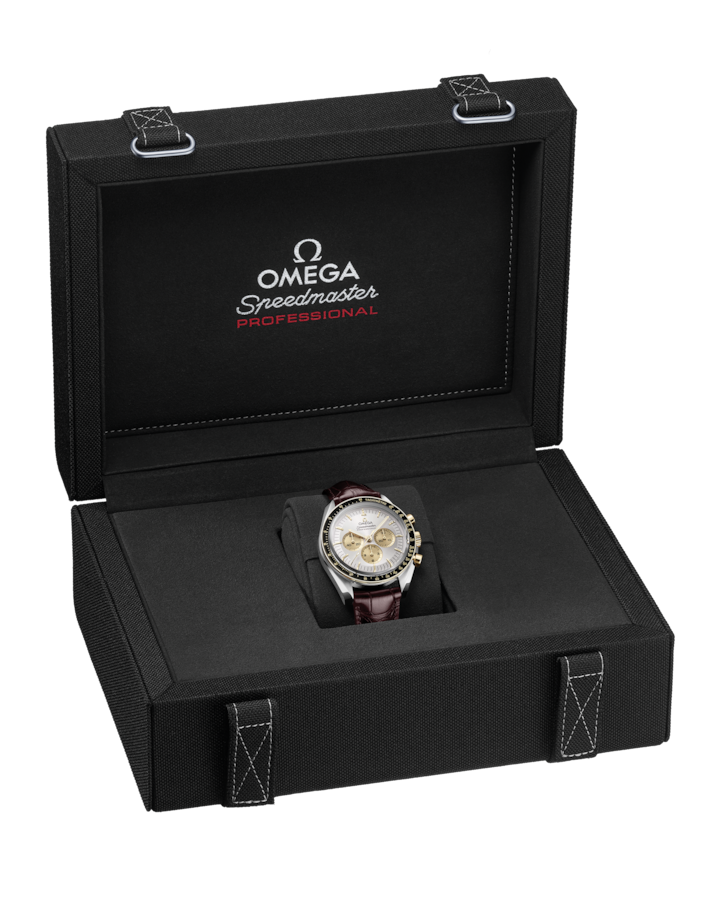 Thumbnail: Omega Speedmaster Moonwatch Professional, steel Moonshine™ gold on alligator