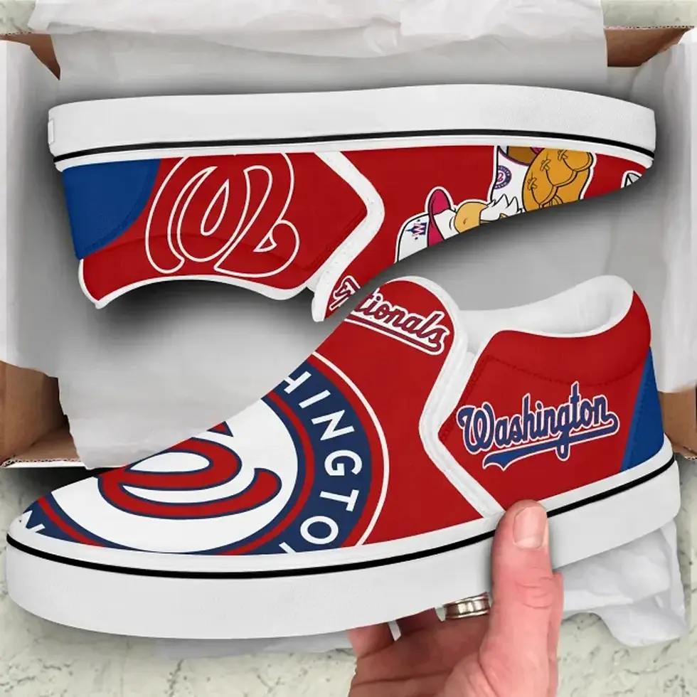 Thumbnail: Washington Nationals White Slip-on Shoes