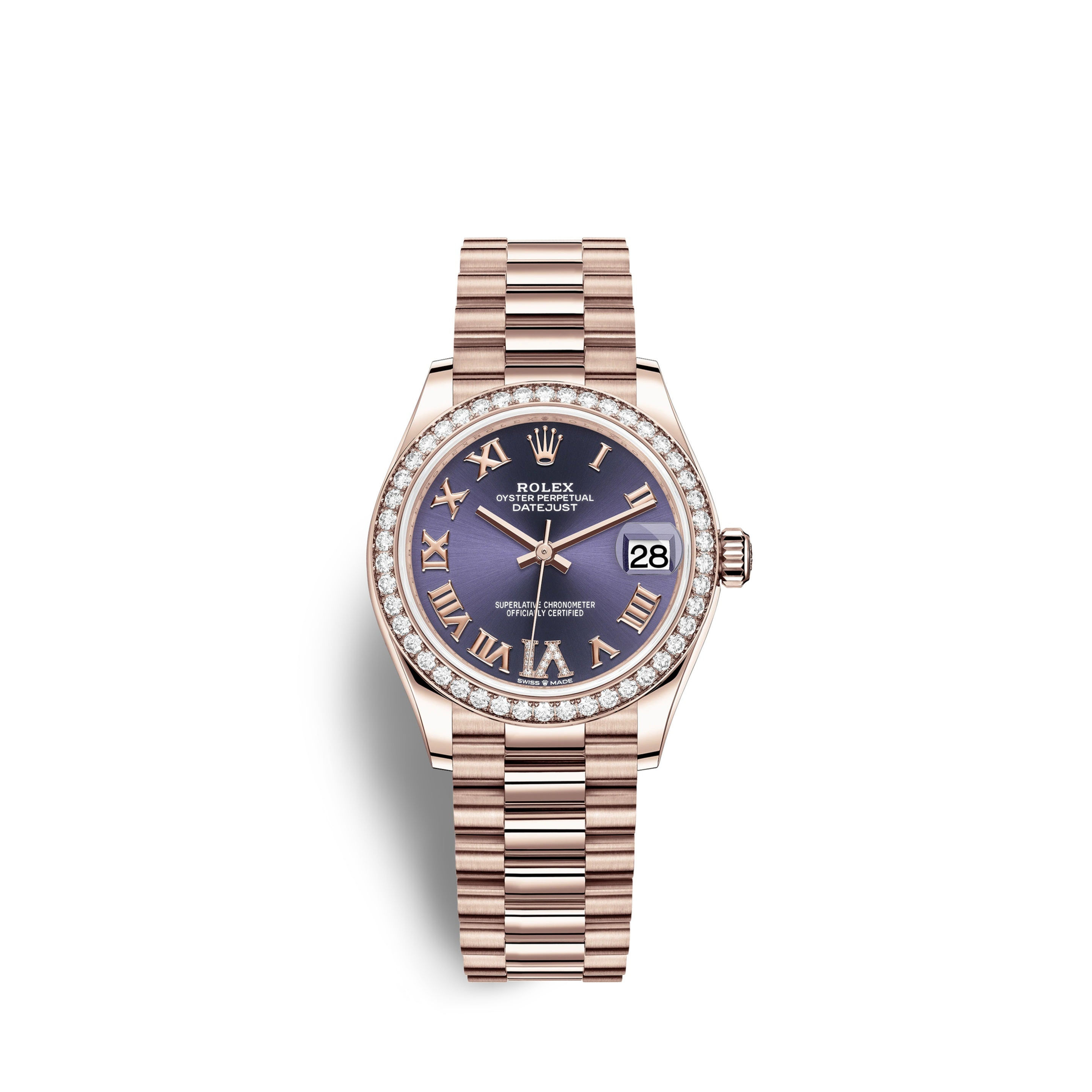 Rolex Datejust 31, 18kt Everose Gold Ref# 278285RBR-0023