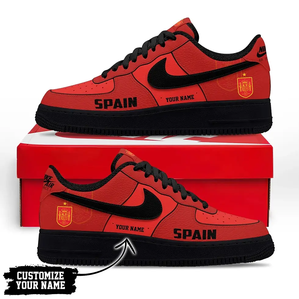 Thumbnail: Spain Premium WC26 Soccer Fan Custom Air Force 1 - Air Jordan 1 Shoes Sneaker