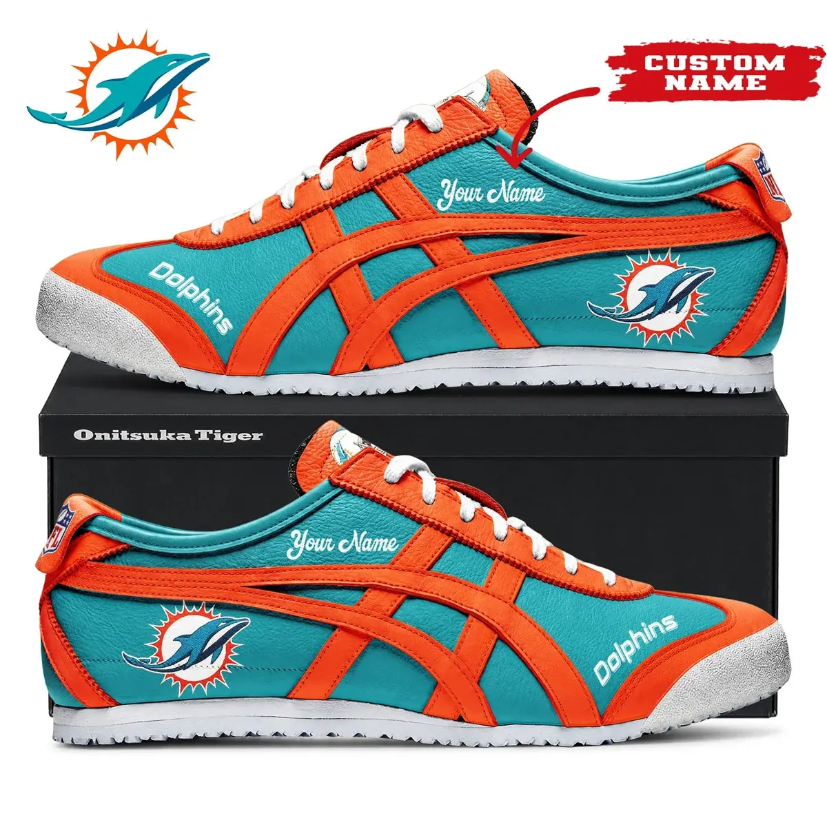 Miami Dolphins Premium NFL Tiger Shoes
