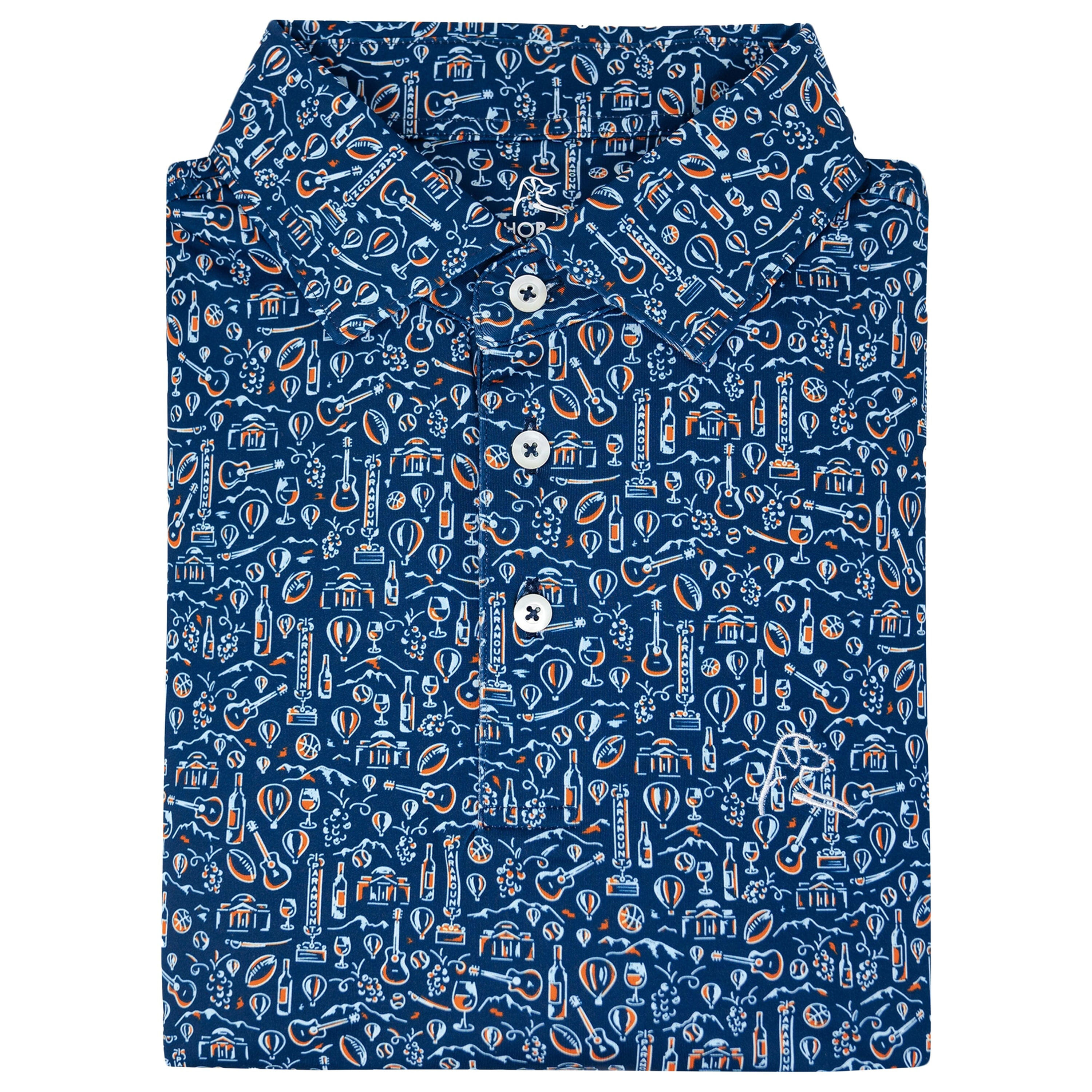 Rhoback The C'ville Short Sleeve Performance Polo - Admiral Navy