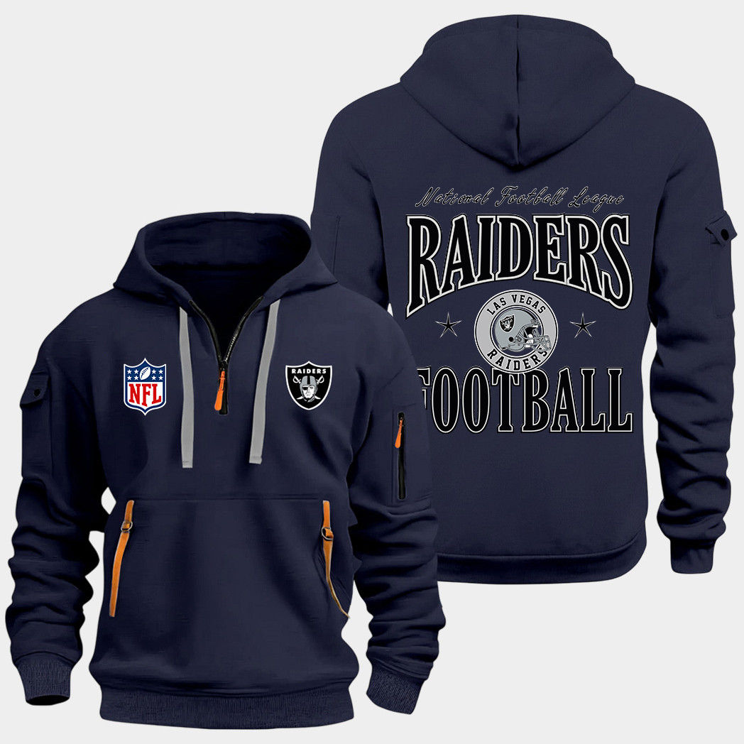 Las Vegas Raiders Navy Quarter Zip Hoodie