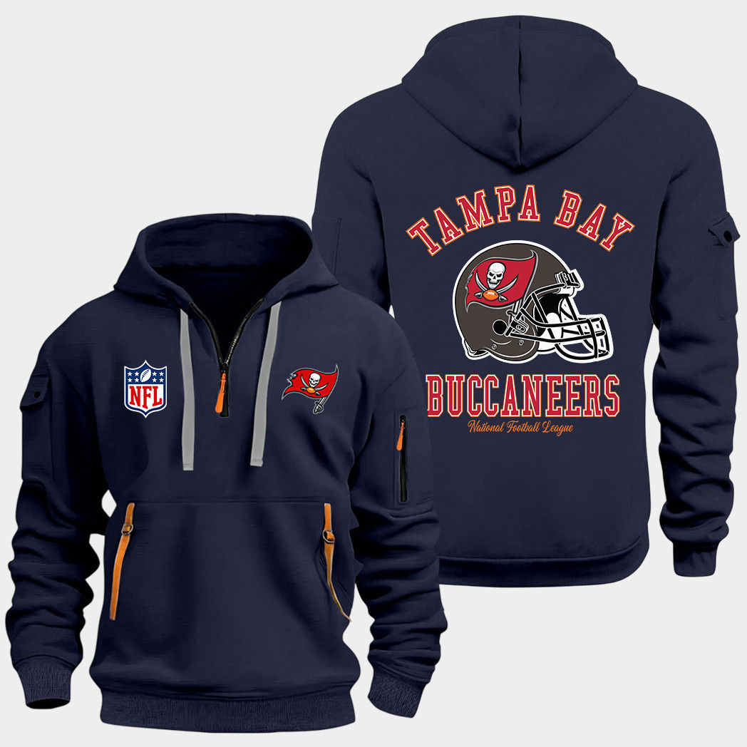 Tampa Bay Buccaneers Navy Quarter Zip Hoodie