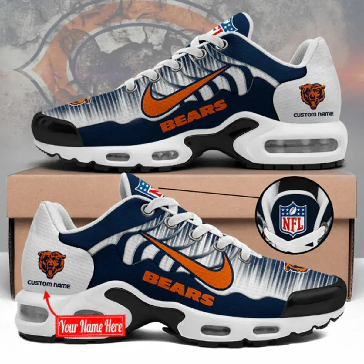 Chicago Bears Custom Air-Style Sneakers V.2