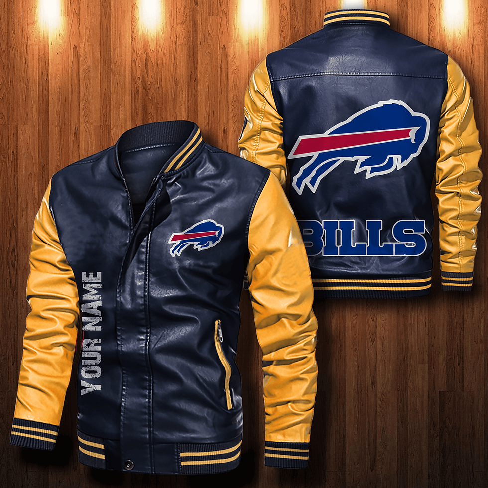 Thumbnail: Buffalo Bills Leather Varsity Jacket