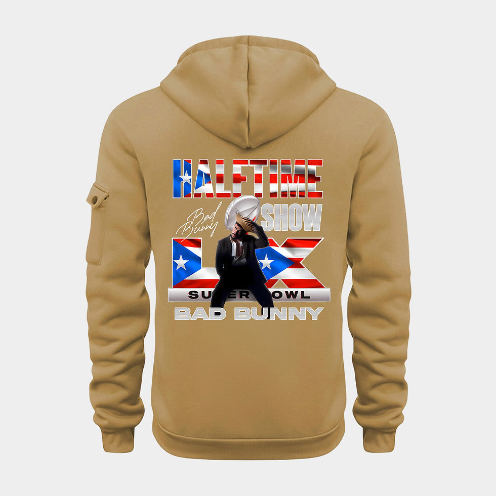 Thumbnail: New England Patriots Bad Bunny Gold Quarter Zip Hoodie