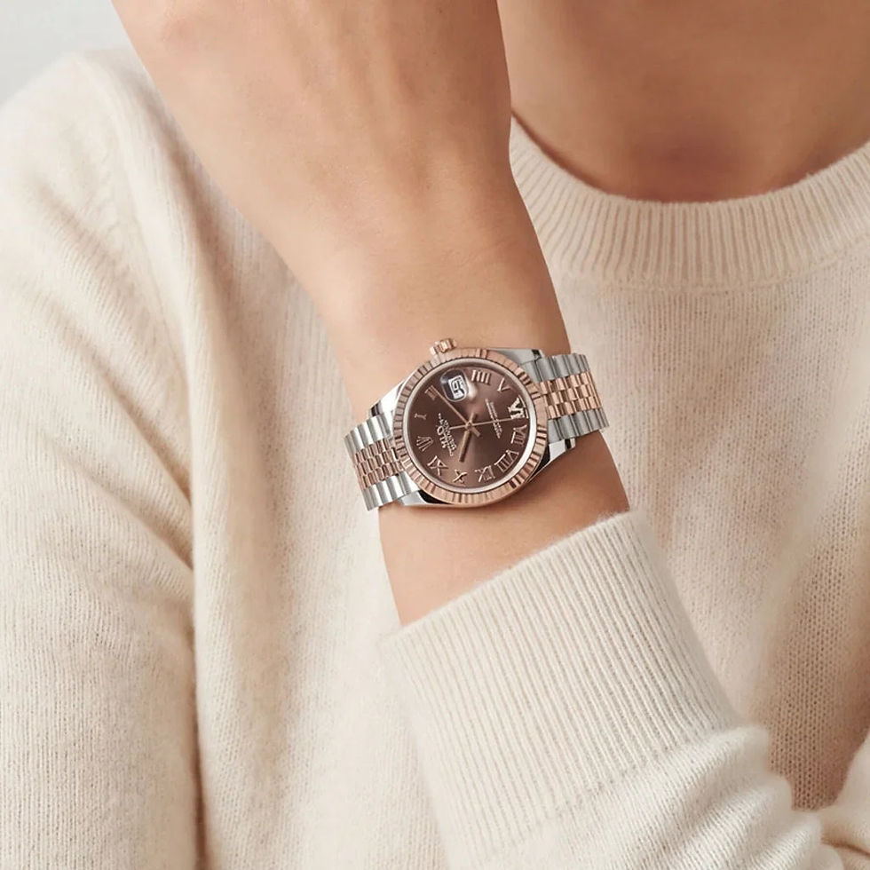 Thumbnail: Rolex Datejust Roman Diamond Dial Steel and 18kt Everose Gold Jubilee Watch