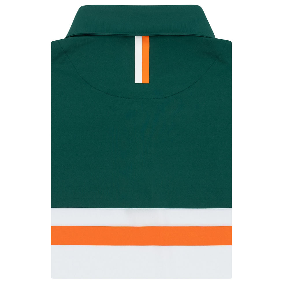 Thumbnail: Rhoback The Highland Block Short Polo - White/Fairway Green/Bright Orange
