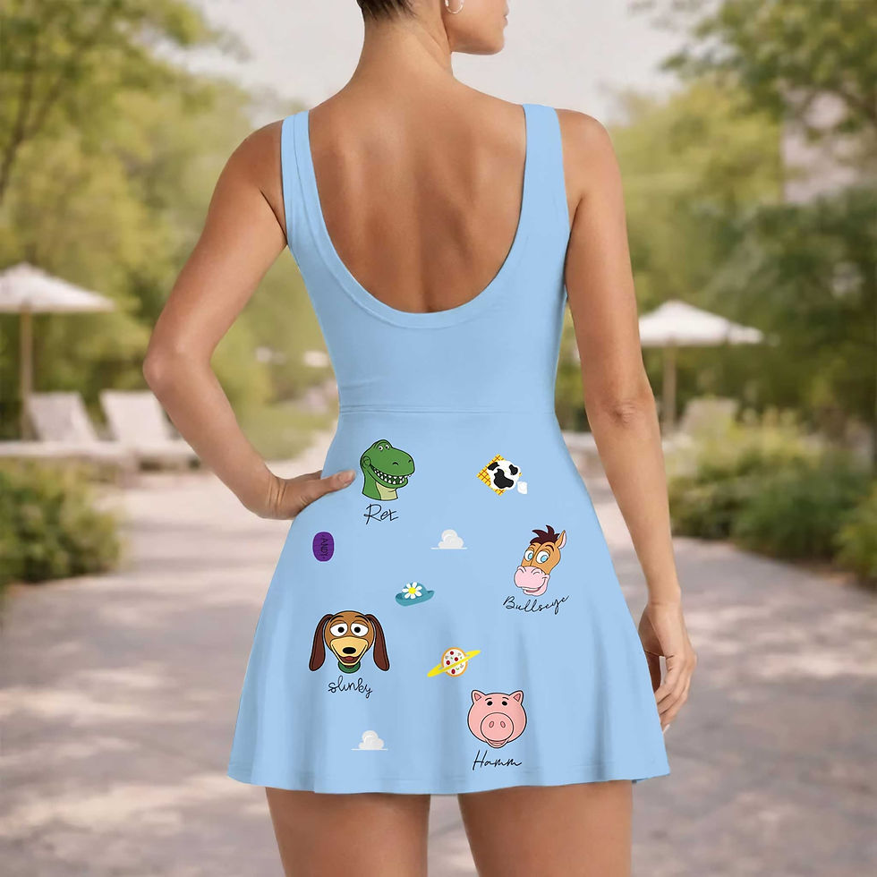 Thumbnail: Girls Toy Story Balloons Athletic Outfit, Family Matching Tennis Dress Skirt
