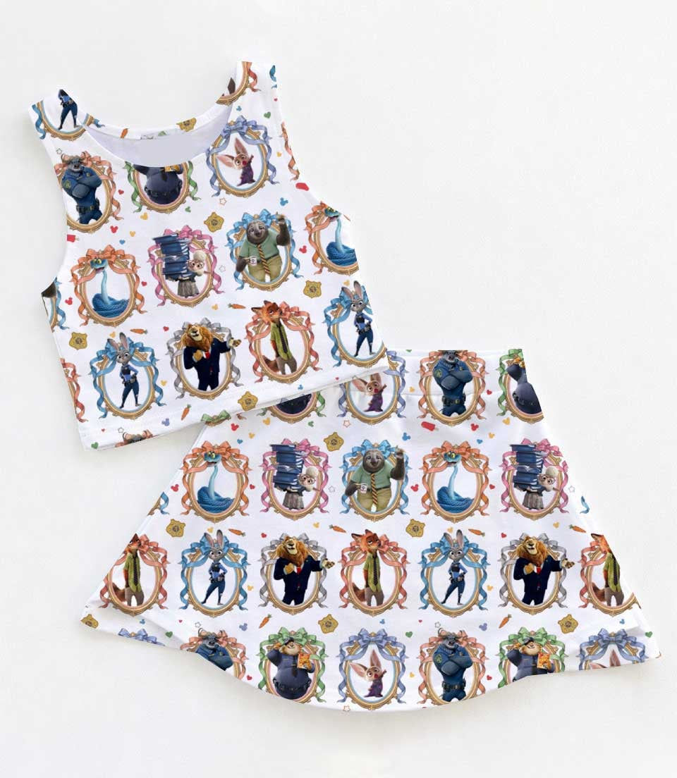Zootopia Birthday Judy Hopps Nick Wilde Summer Vacation Outfit, Dress Set