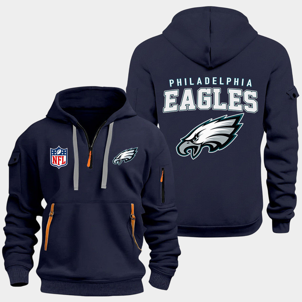 Philadelphia Eagles Navy Quarter Zip Hoodie