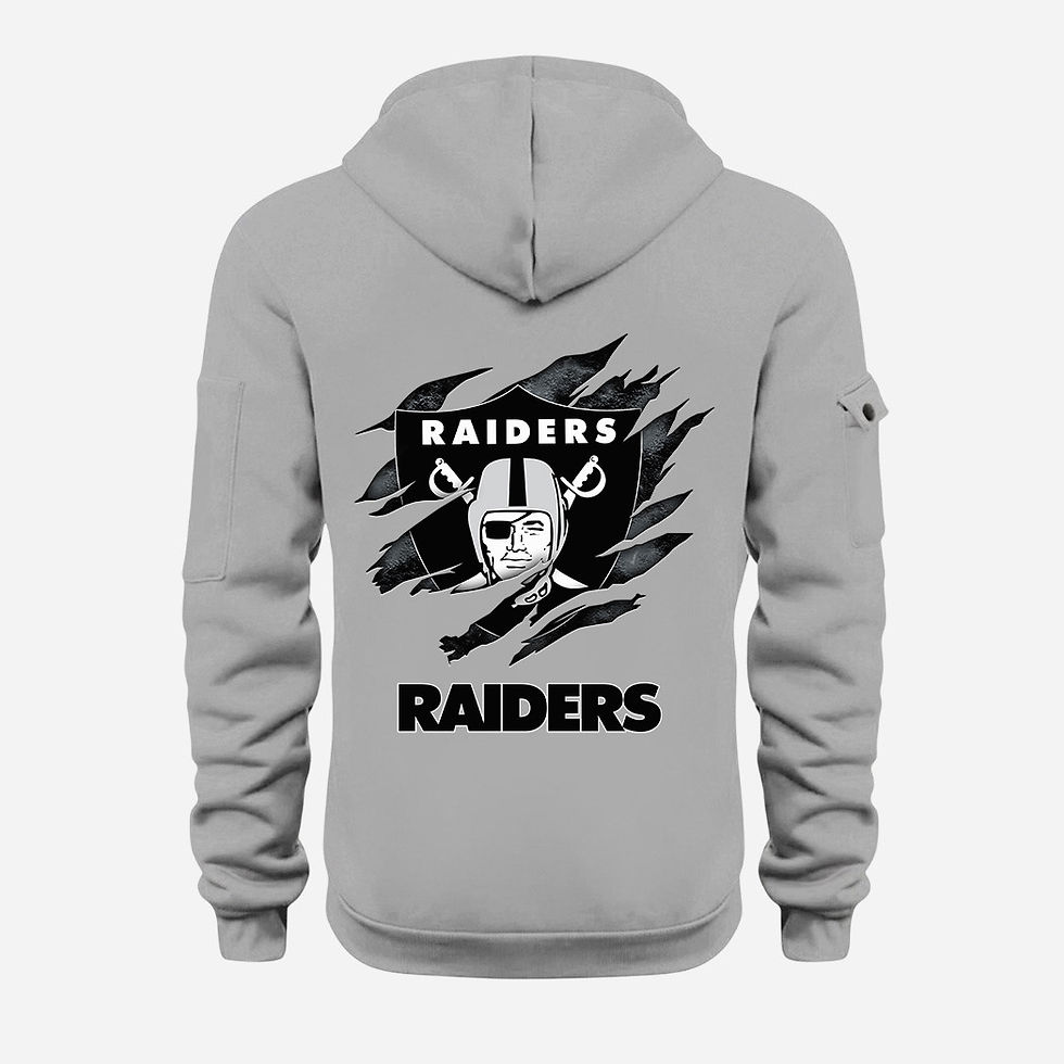 Thumbnail: Las Vegas Raiders Grey Quarter Zip Hoodie