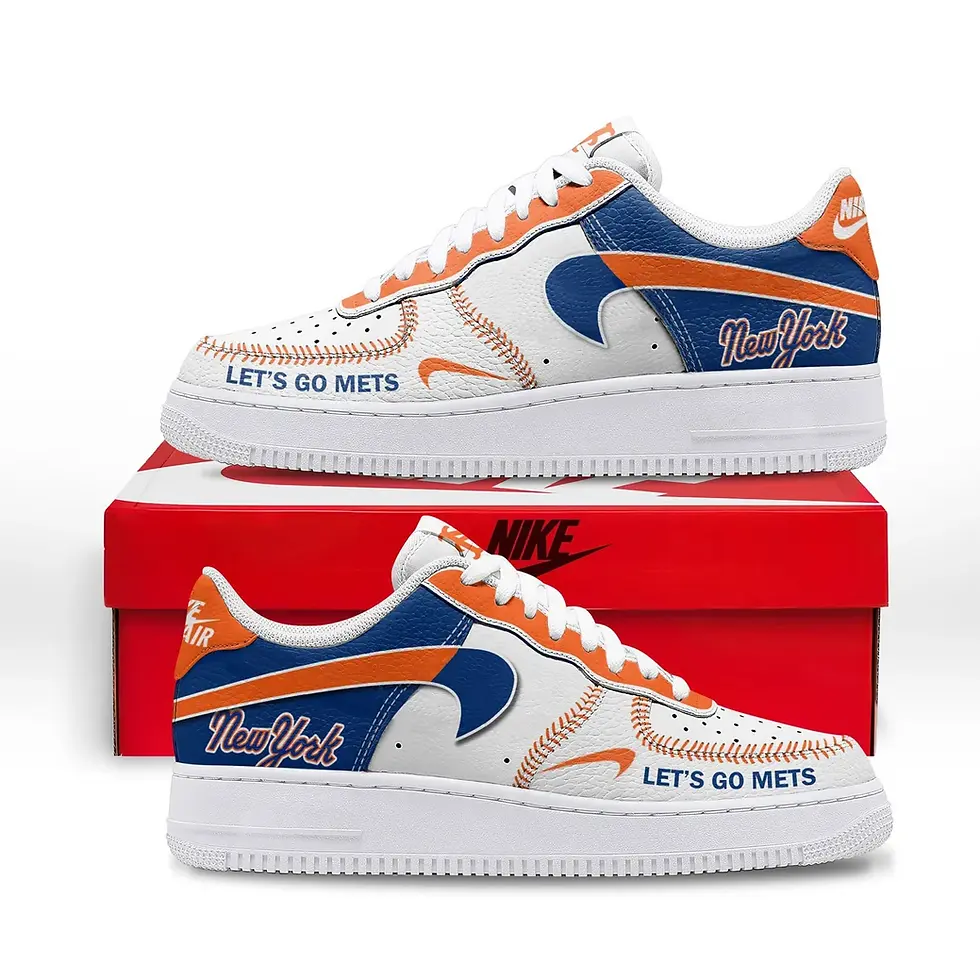 Thumbnail: New York Mets Premium Custom Air Force 1 Sneakers
