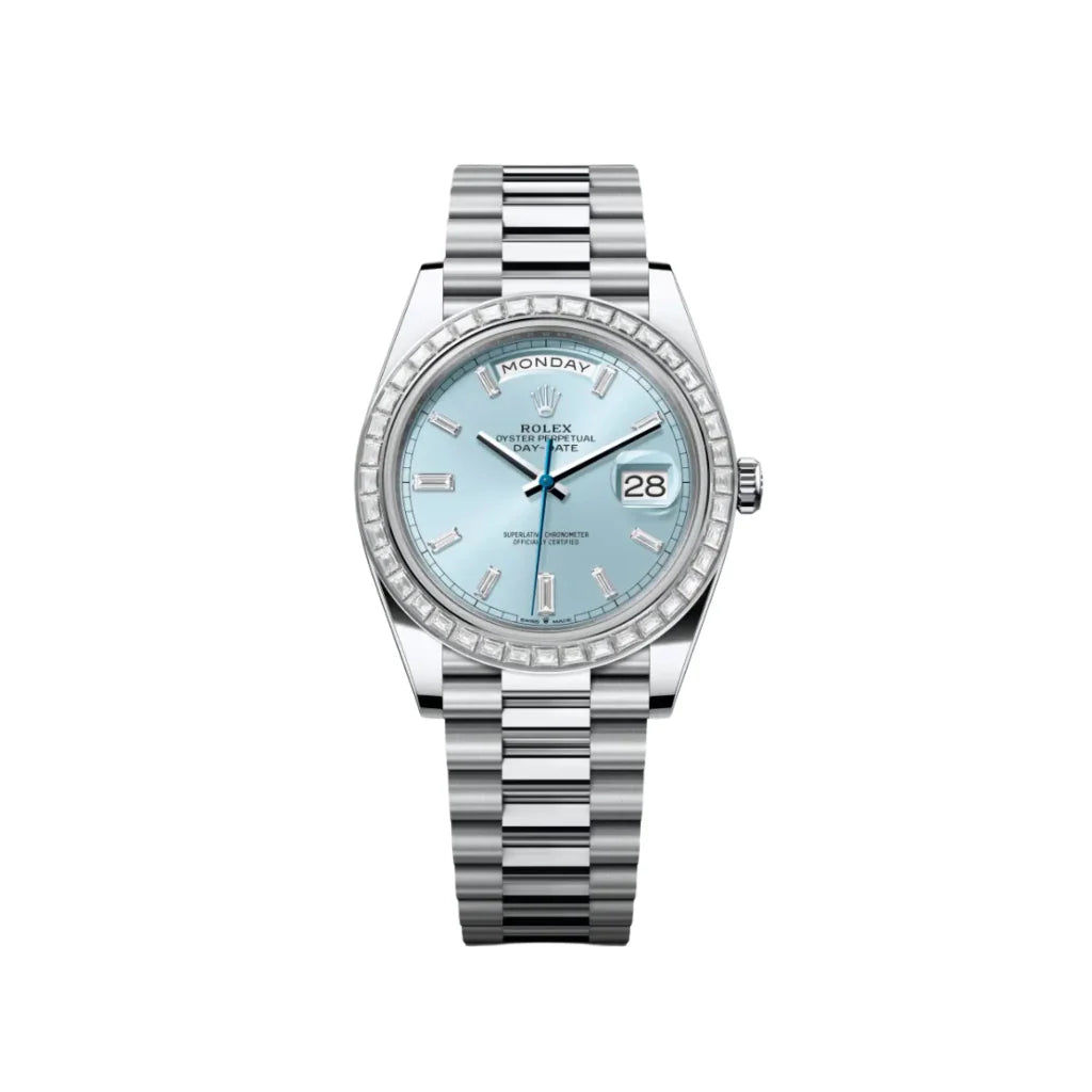 Rolex Day-Date Automatic Watch With Diamond-Set Bezel