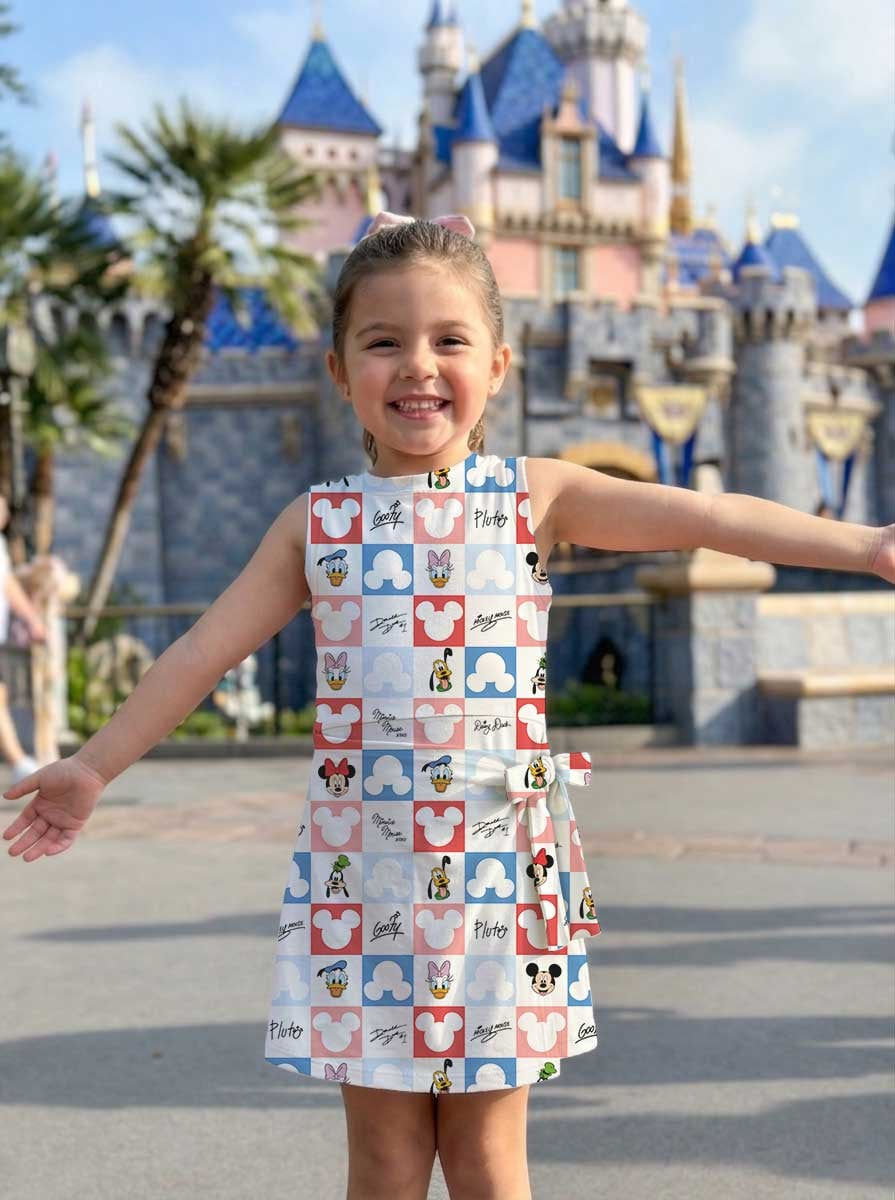 Thumbnail: Girls Mouse Friends 4th Of July Patriotic Family Matching Tennis Dress Skirt Set
