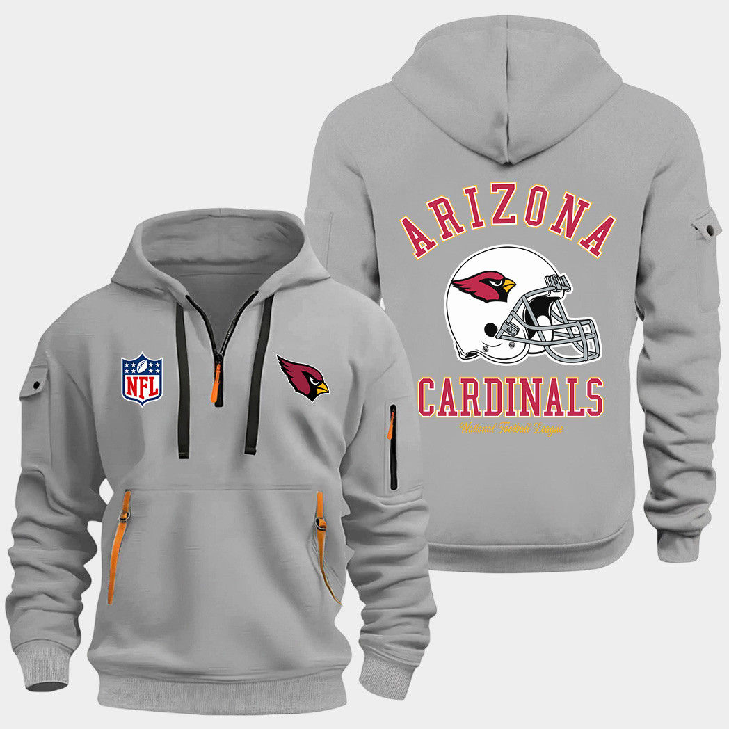 Arizona Cardinals Grey Quarter Zip Hoodie