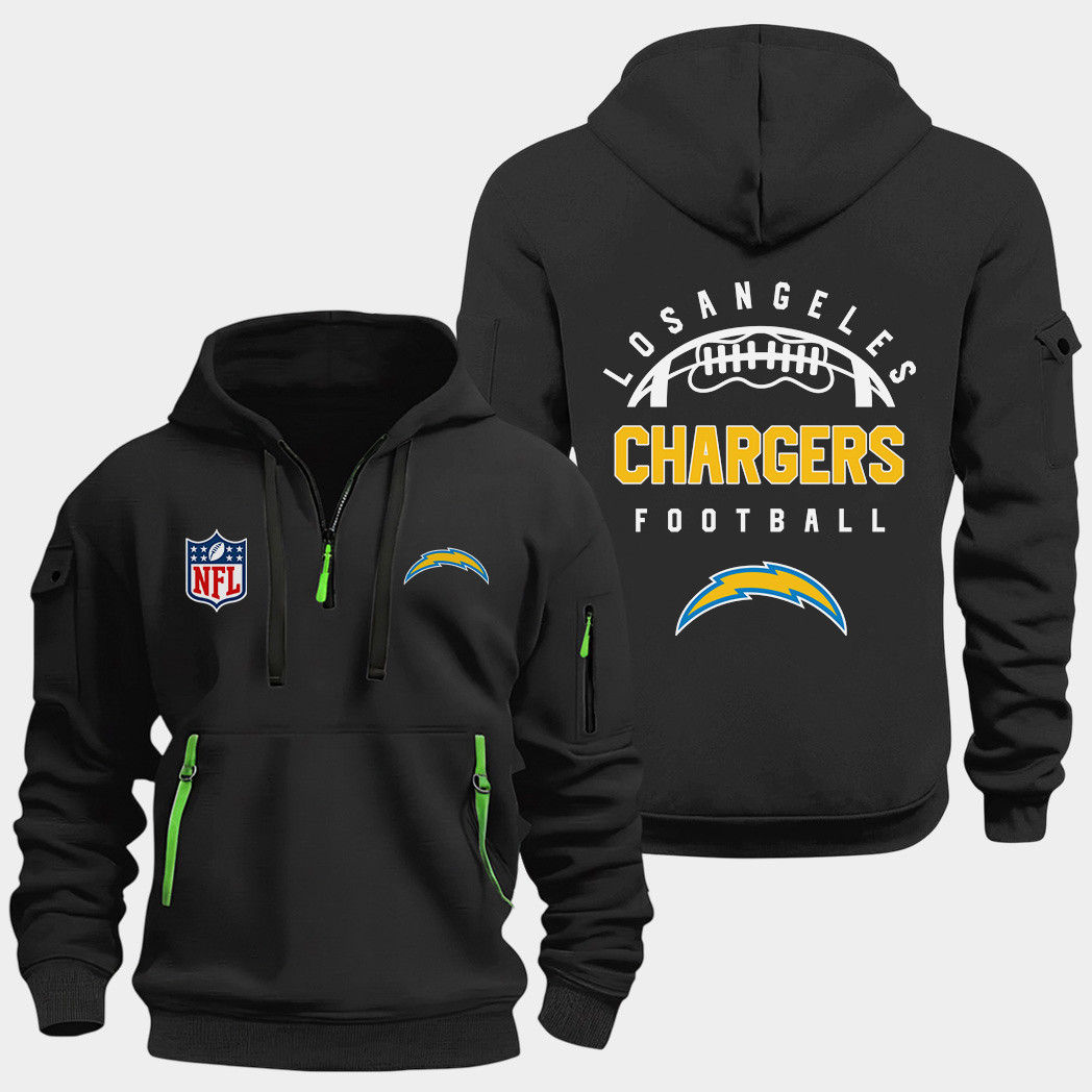 Los Angeles Chargers Black Quarter Zip Hoodie
