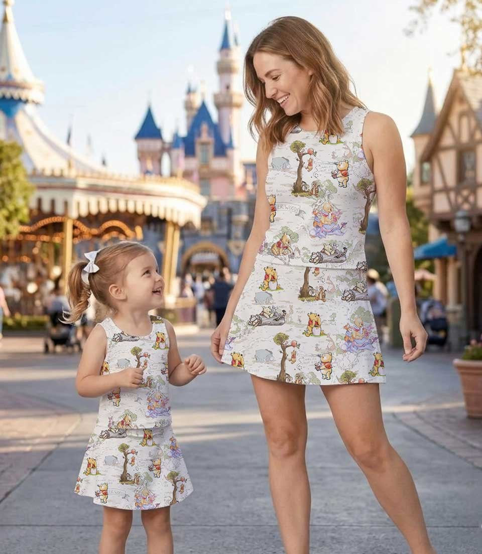 Thumbnail: Women’s Winnie the Pooh Coquette Honey Bear Athletic and Bow, Skort Outfit