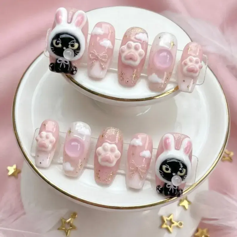 Thumbnail: press on nails, custom press on nails, fake nails, Nails Art