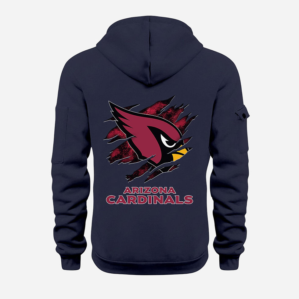 Thumbnail: Arizona Cardinals Navy Quarter Zip Hoodie