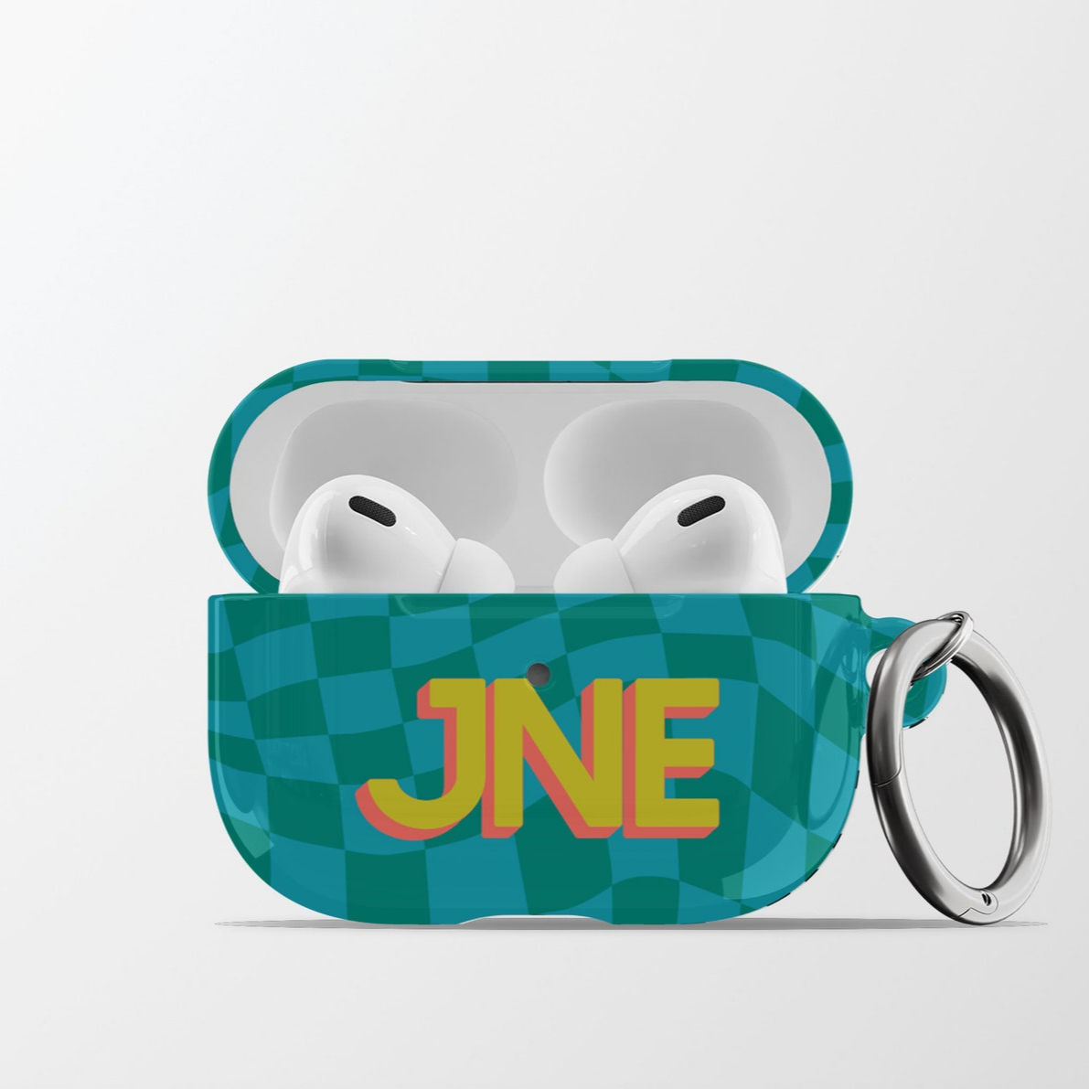 Checkerboard AirPods Case | Personalized Name Hard Shell Earbud Case Cover with