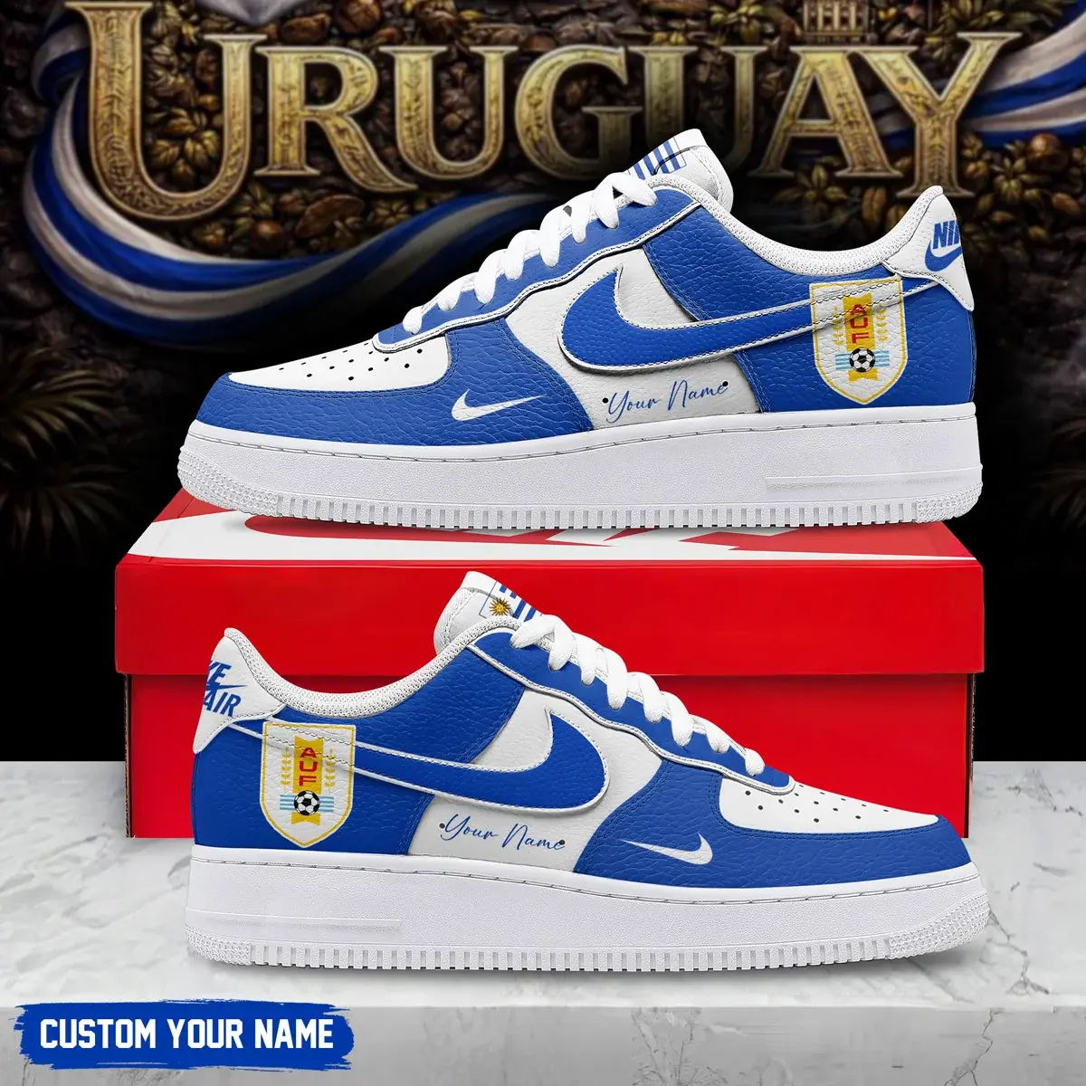 Uruguay Premium WC26 Custom Custom Air Force 1 - Air Jordan 1 Shoes Sneaker