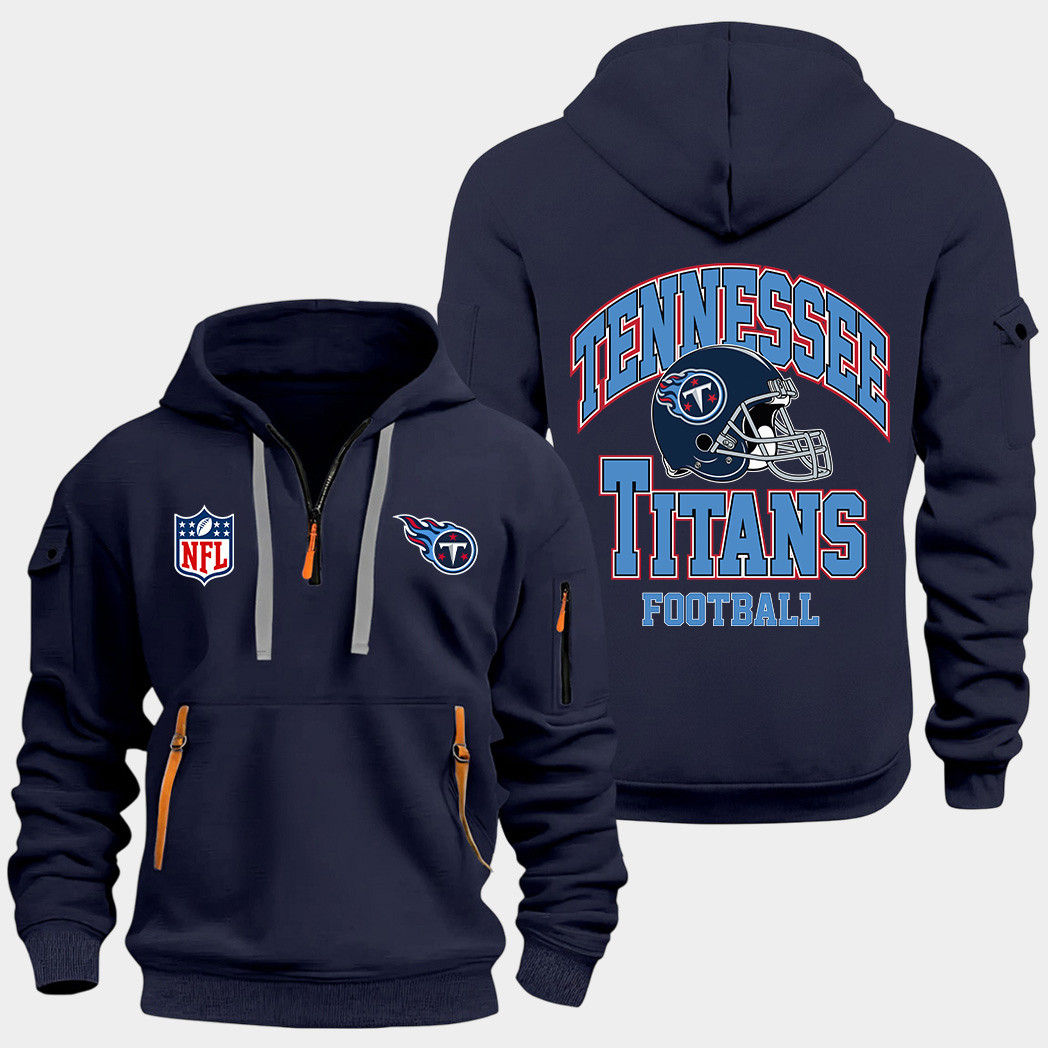 Tennessee Titans Navy Quarter Zip Hoodie