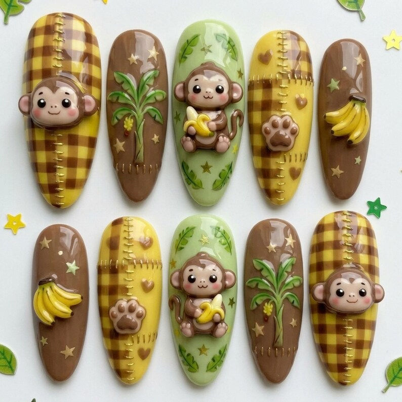Thumbnail: press on nails, custom press on nails, fake nails, Nails Art