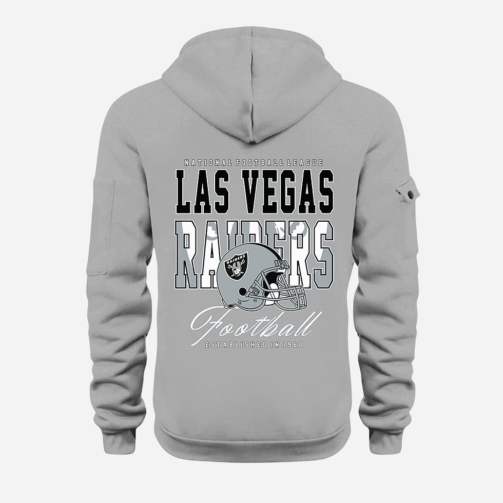 Thumbnail: Las Vegas Raiders Grey Quarter Zip Hoodie