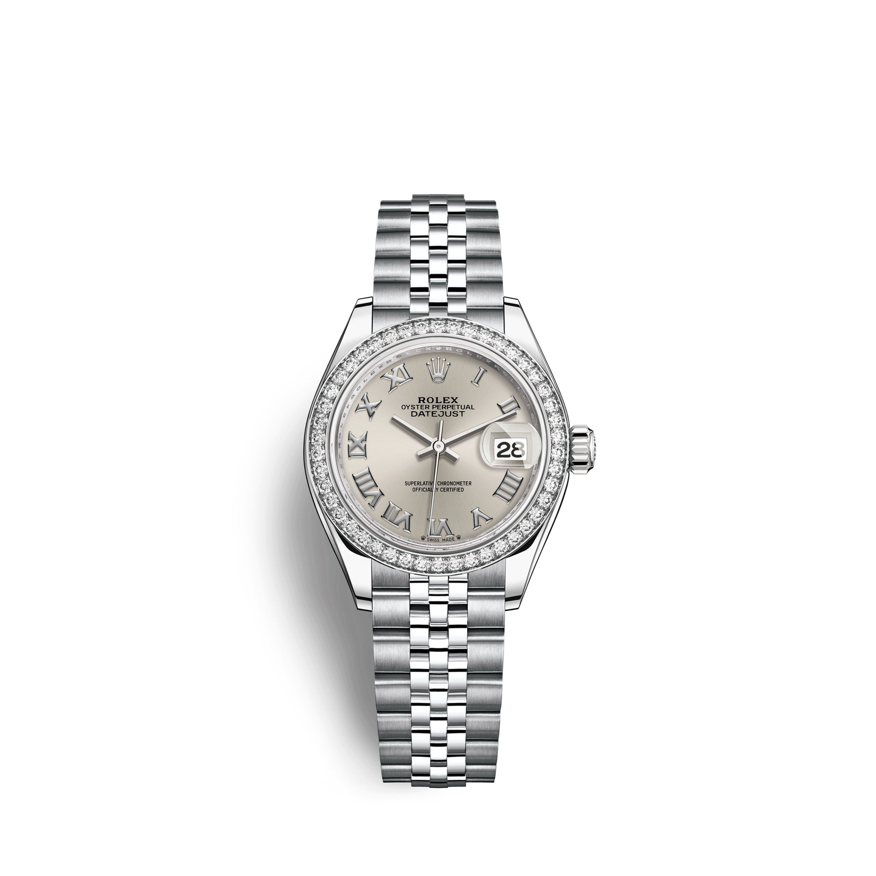 Rolex Lady-Datejust 28, Oystersteel and 18k White Gold Ref# 279384RBR-0009