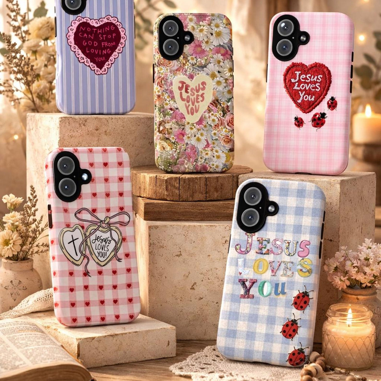 Jesus Loves You Phone Case Collection, Christian iPhone Case Bundle, Faith Aesth