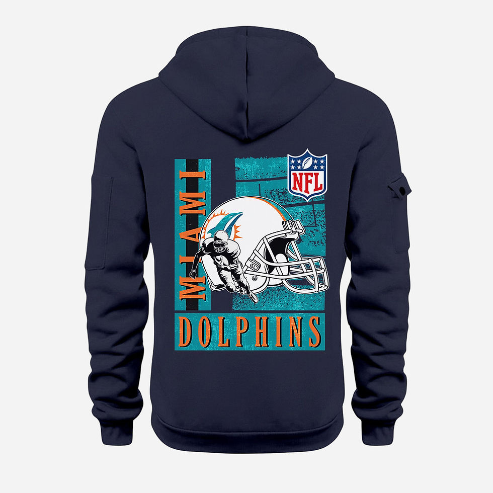 Thumbnail: Miami Dolphins Navy Quarter Zip Hoodie