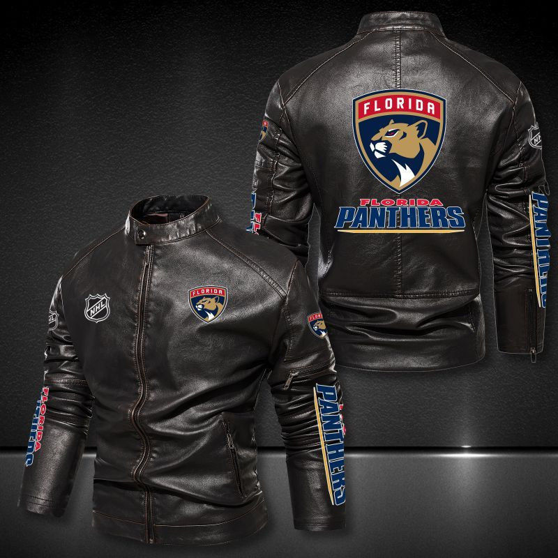 Florida Panthers Collar Casual Leather Jacket 2012
