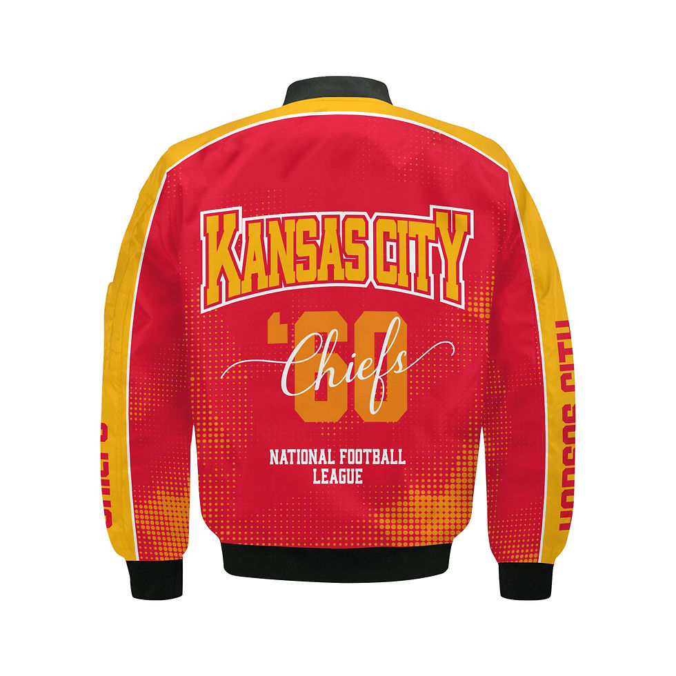 Thumbnail: Kansas City Chiefs Football Team 2024 - 25 Heart Beats In Unison Bomber Jacket