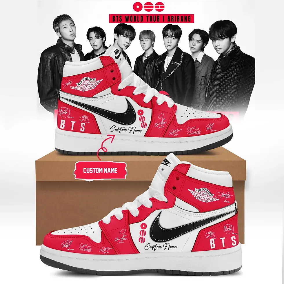 Thumbnail: BTS WORLD TOUR 'ARIRANG' Custom Air Force 1 - Air Jordan 1 Shoes Sneaker