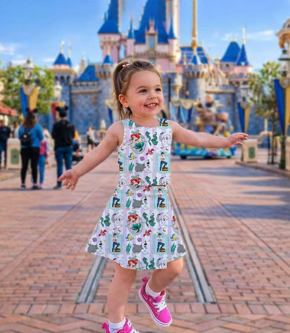 Thumbnail: Women’s Ariel Princess, Family Matching Athletic Dress and Skort Outfit