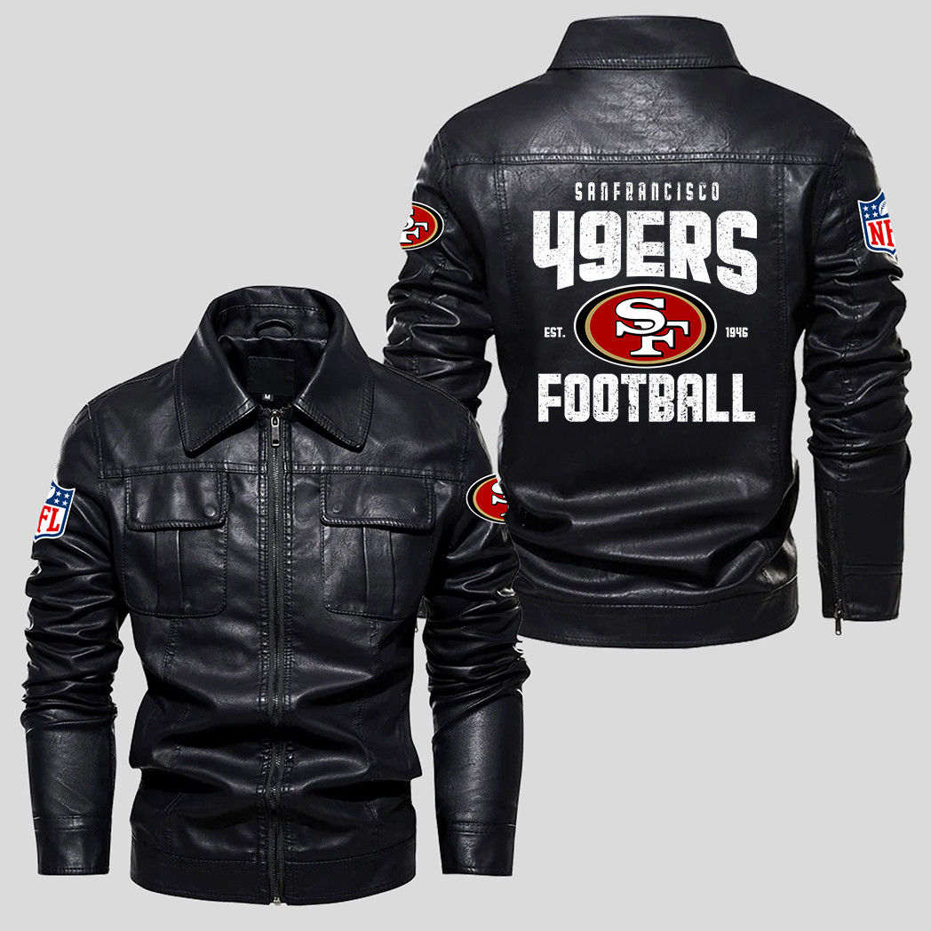 San Francisco 49ers NFL Team Football Logo Sport Pattern Black 2D Motorcycle Lea