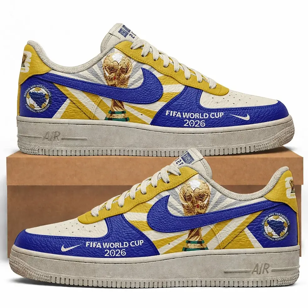 Thumbnail: Bosnia and Herzegovina Premium WC26 Vintage Custom Air Force 1 Sneakers