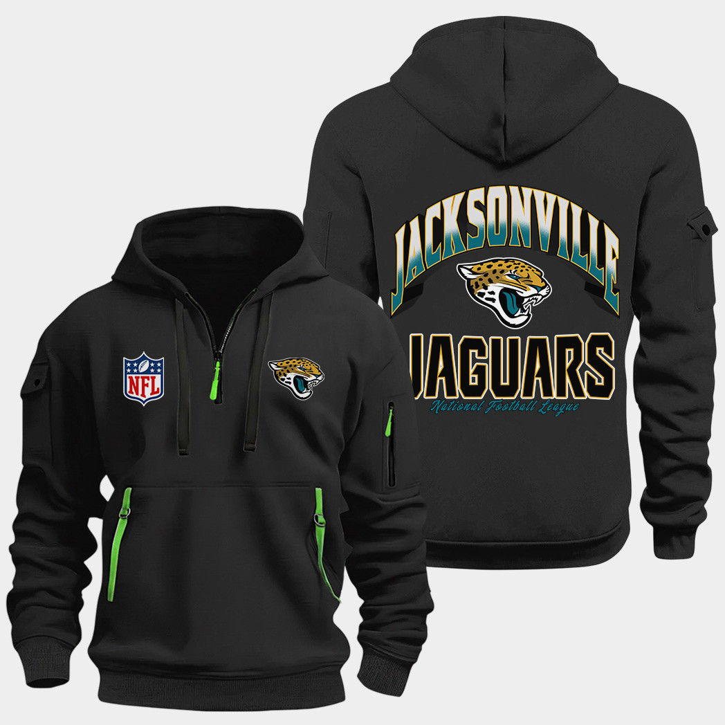 Jacksonville Jaguars Black Quarter Zip Hoodie