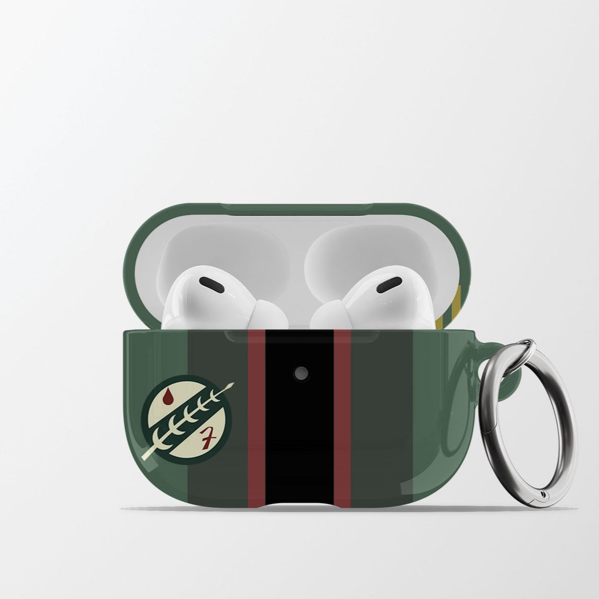 Boba Fett AirPods Case Cover | Droid Print Hard Shell Earbud Case with Keychain