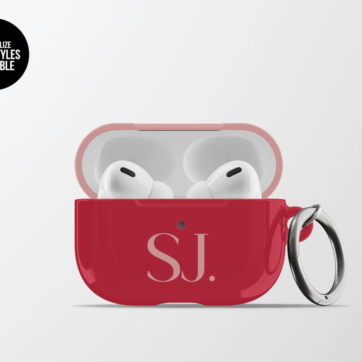 Monogram AirPods Case | Personalized Initial Hard Shell Earbud Case Cover with K